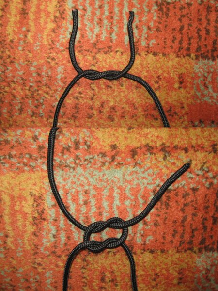 Conector cruciat din cablu negru – conectare simplă a două frânghii traversate.