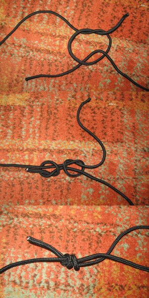 Procedura de legare a unei cuplări de pescuit din două sfori negre – crearea nodurilor și strângerea lor într-o legătură solidă