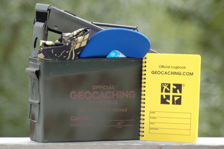 geocaching, container metalic