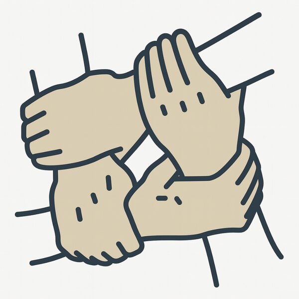 Schema plierii mâinilor pentru o targă improvizată tip „scaun“ din patru mâini. Sursa: AI