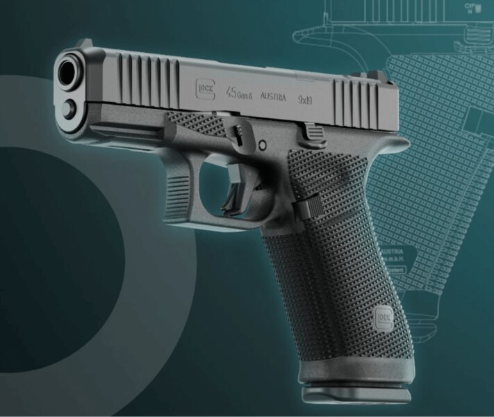 Glock 45 Gen6 – pistolă cu cadru G17 și închidere G19, axată pe precizie și manevrabilitate. Foto: eu.glock.com
