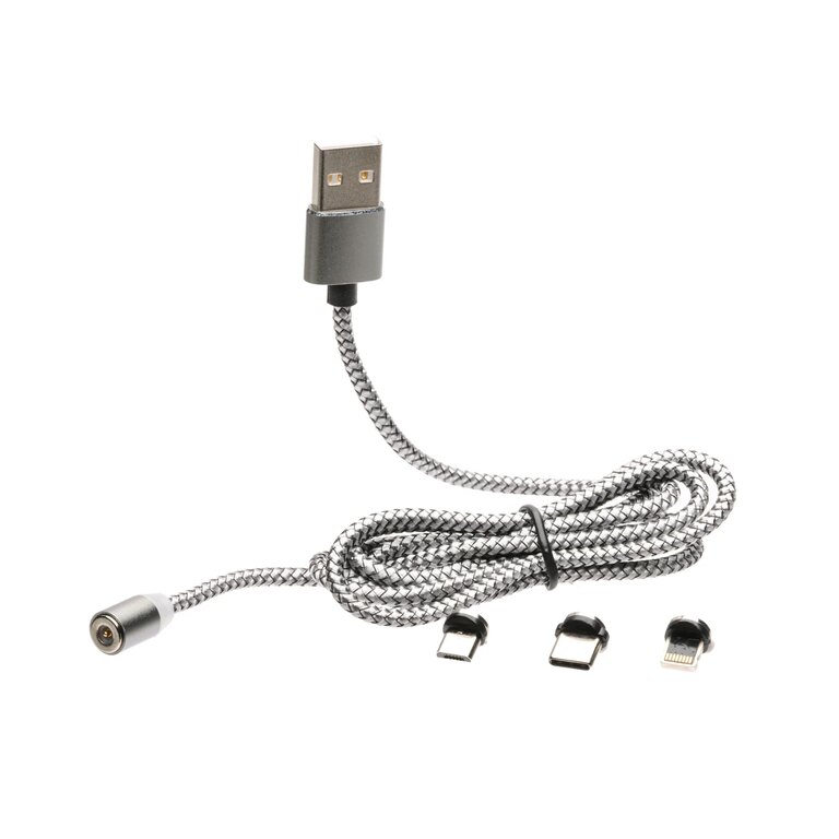 Cablu USB magnetic 3în1 Powertac®