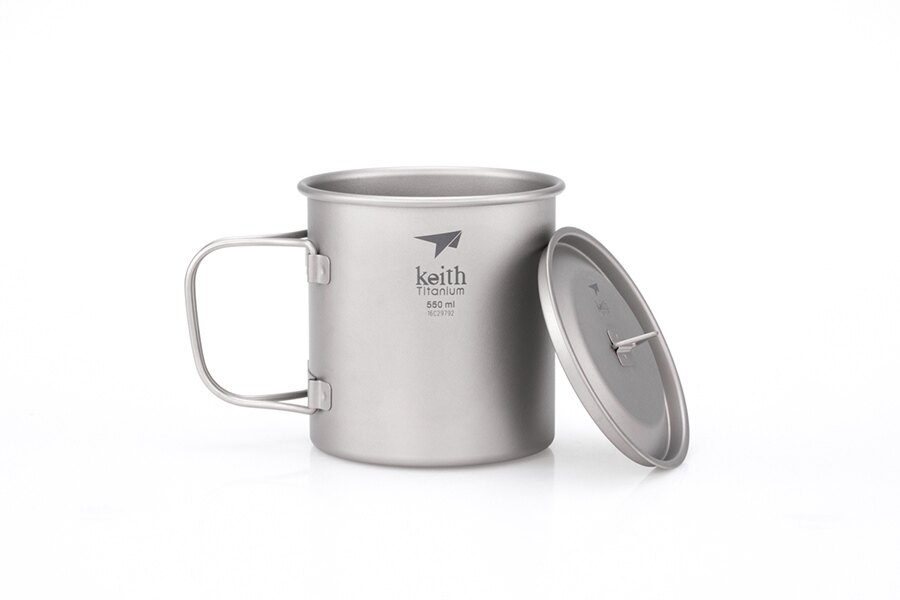 Cana de titan cu capac Keith® 550 ml