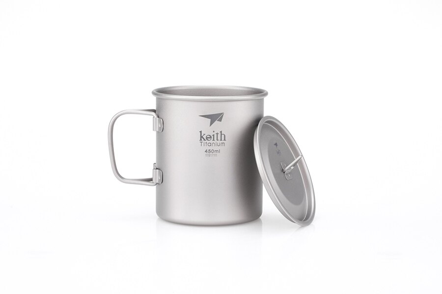 Cană din titan cu capac Keith® 450 ml