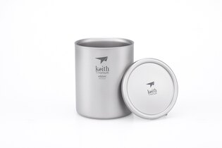Cana termică din titan cu capac Keith® 450 ml