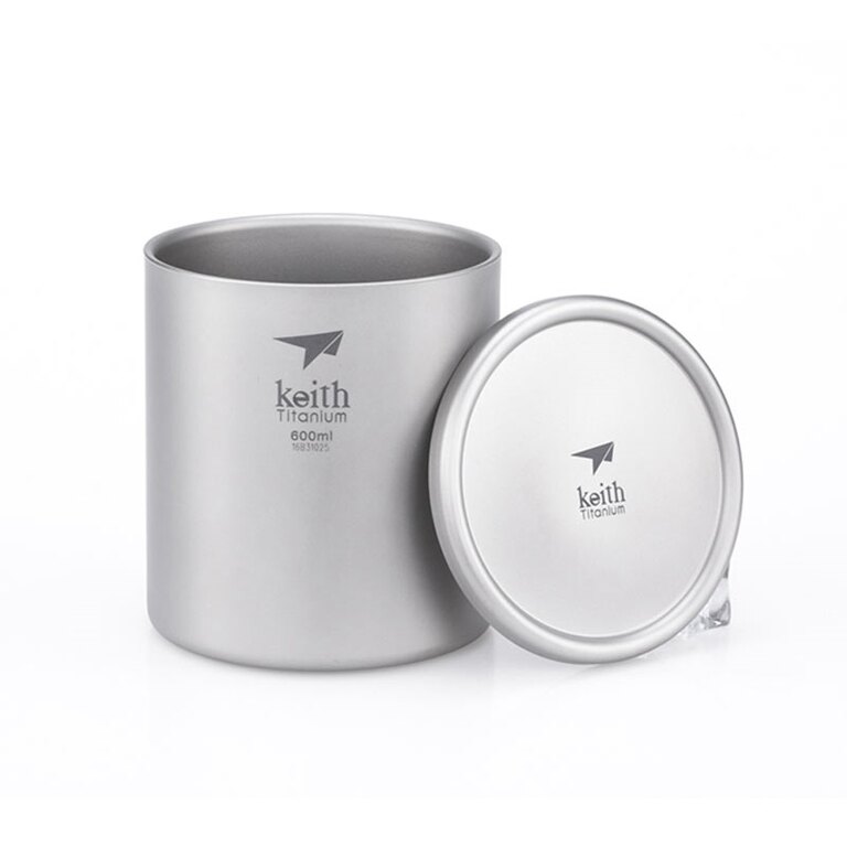 Cana termică din titan cu capac Keith® 600 ml