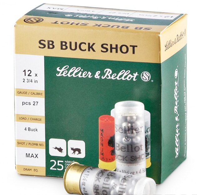Cartușe cu alice Buck Shot Sellier & Bellot® / 12/70 / 36 g / 8,4 mm / 25 buc.