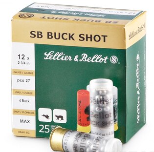 Cartușe cu alice Buck Shot Sellier & Bellot® / 12/70 / 36 g / 8,4 mm / 25 buc.