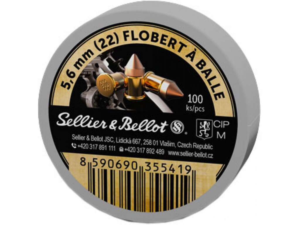 Cartușe Flobert Sellier & Bellot® / 5,6 mm (22) Flobert / 1,15 g - 18 grs / 100 buc.