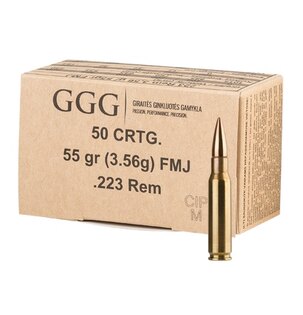 Cartușe FMJ GGG® 223 Rem. / 55 grn / 50 buc.
