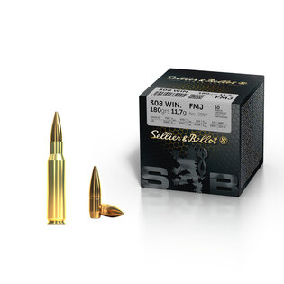 Cartușe FMJ Sellier & Bellot® / 308. Win / 11,7 g - 180 grs / 50 buc.