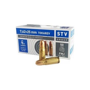 Cartușe Scorpio STV Arms® / FMJ CIP 7,62 x 25 Tokarev / 200 buc.