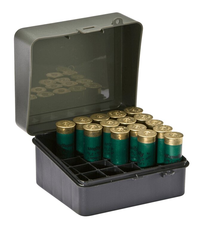 Cutie pentru cartușe - 25 bucăți shotgun Plano Molding® USA - OD Green/Black