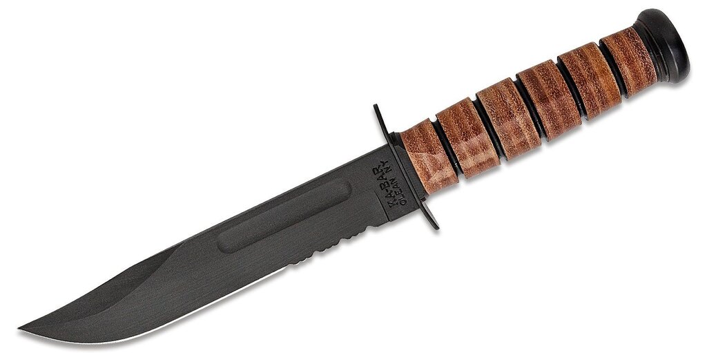 Cuțit cu lamă fixă USMC Fighting KA-BAR®, tăiș combinat
