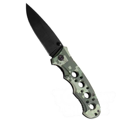 Cuțit pliabil AT digital Mil-Tec® cu mâner perforat