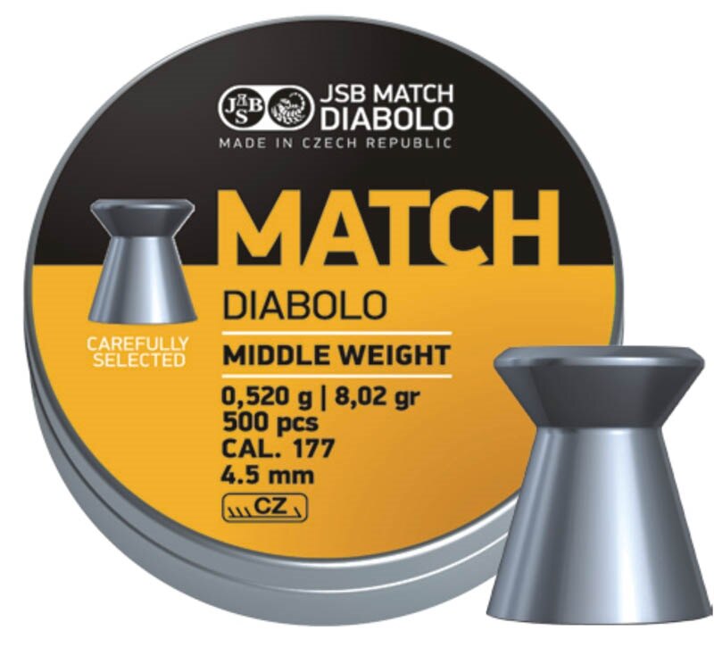 Diabolky Yellow Match Middle Weight 4.5 mm JSB® / 500 buc.