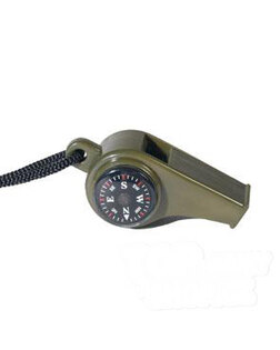 Fluier de supraviețuire cu busolă și termometru Mil-Tec® - olive