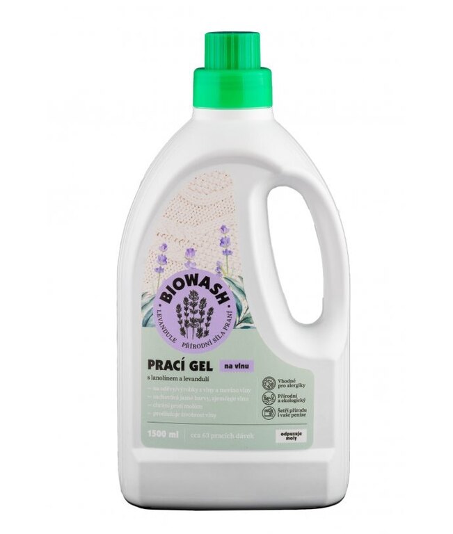 Gel de spălare ecologic pentru lână BioWash® / lavandă și lanolină