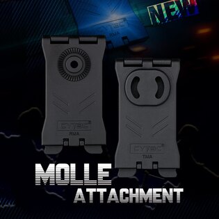 Molle klip R - Serie Cytac® - dreptunghiular, negru