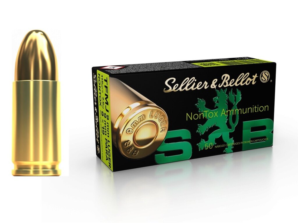 Muniție Nontox Sellier & Bellot® / 9 mm Luger / 7,5 g - 115 grs / 50 buc
