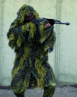 Parka de camuflaj Ghillie ANTI FIRE cu glugă Mil-Tec® - woodland
