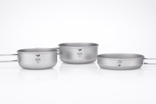 Set de gătit din titan cu 3 piese Keith® 680 ml, 550 ml, 500 ml