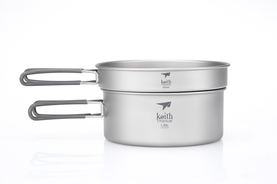 Set de gătit din titan în 2 piese Keith® 1 250 ml, 800 ml