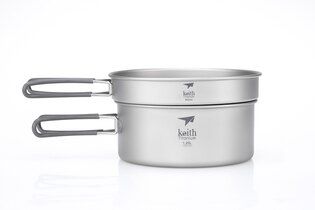 Set de gătit din titan în 2 piese Keith® 1 250 ml, 800 ml