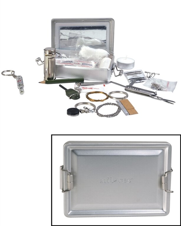 Set de supraviețuire KPZ ALUBOX Mil-Tec® - argintiu