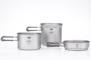 Set din titan pentru gătit Keith® 3 bucăți 1 200 ml, 800 ml, 400 ml