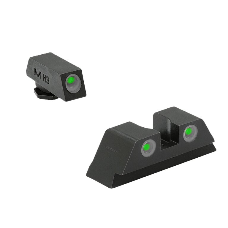 Set pistol cu puncte Tru-Dot® Fixed Pistol Meprolight® / muscă verde, cătare verde