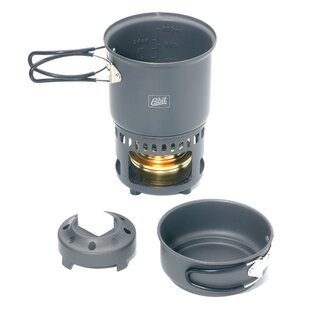 Setul mare de gătit ESBIT® CS985HA cu aragaz pentru combustibil lichid și solid
