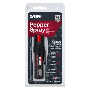 Spray de apărare Compact cu clemă Sabre Red®