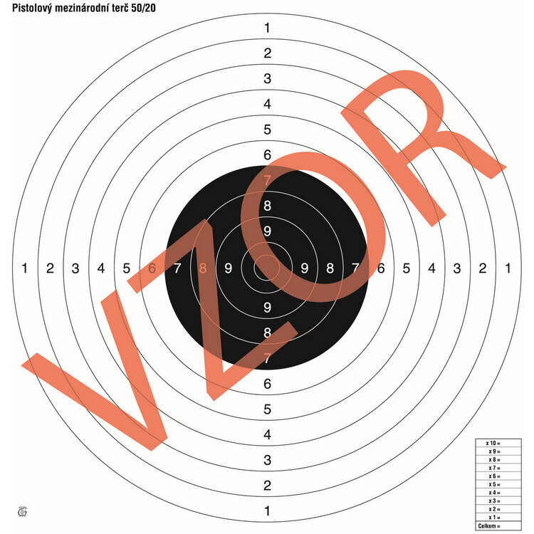 Țintă – pistol internațional 50/20 Rigad® / 10 buc.