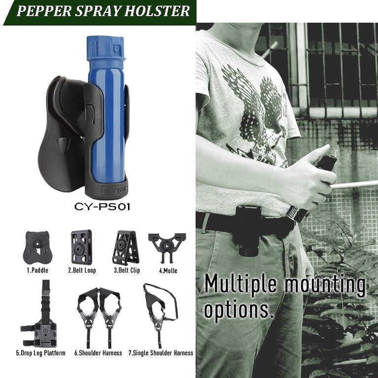 Toc tactic pentru spray cu piper Cytac® 38 mm - negru